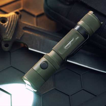 Powertac M5 Gen3 Tactical EDC Flashlight | 2030LM Super Bright | Auto-Magnetic Charge | IPX8 Waterproof & 2M Drop Resistant | 1-Inch Picatinny Mount Compatible